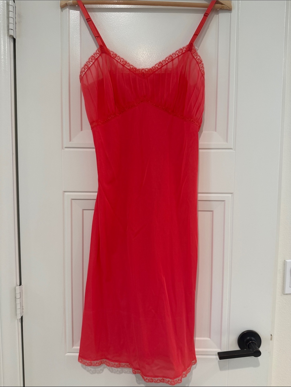 Redish/ Hot Pink Lace-Trim Slip Dress - Women Intimates & Sleepwear